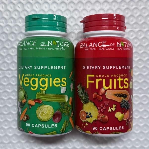 2 Packs Fruits and Veggies Supplements 180 Fruit and 180 Veggies Capsules 02/27
