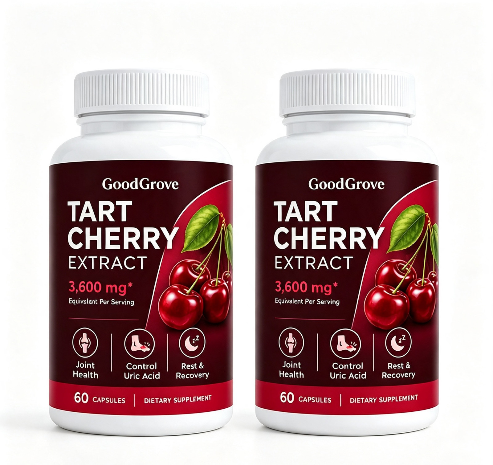 2Pcs Good Grove Tart Cherry Extract,Goodgrove Tart Cherry Cold Extracted,60Ct