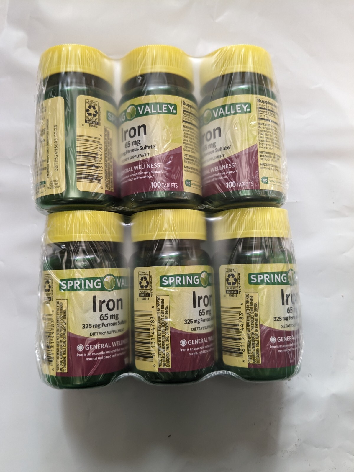 6*Spring Valley Iron General Wellness Tablets, 65 mg, 100 Count Exp 03/26 cheap
