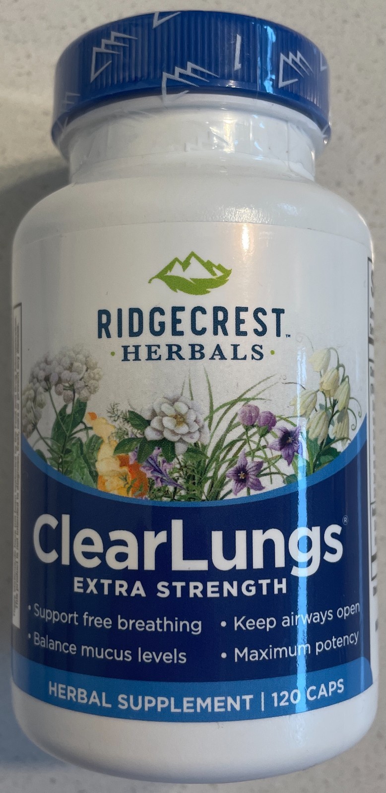 Ridgecrest Herbals Clear Lungs Extra Strength – 120 Caps – Expires 2029