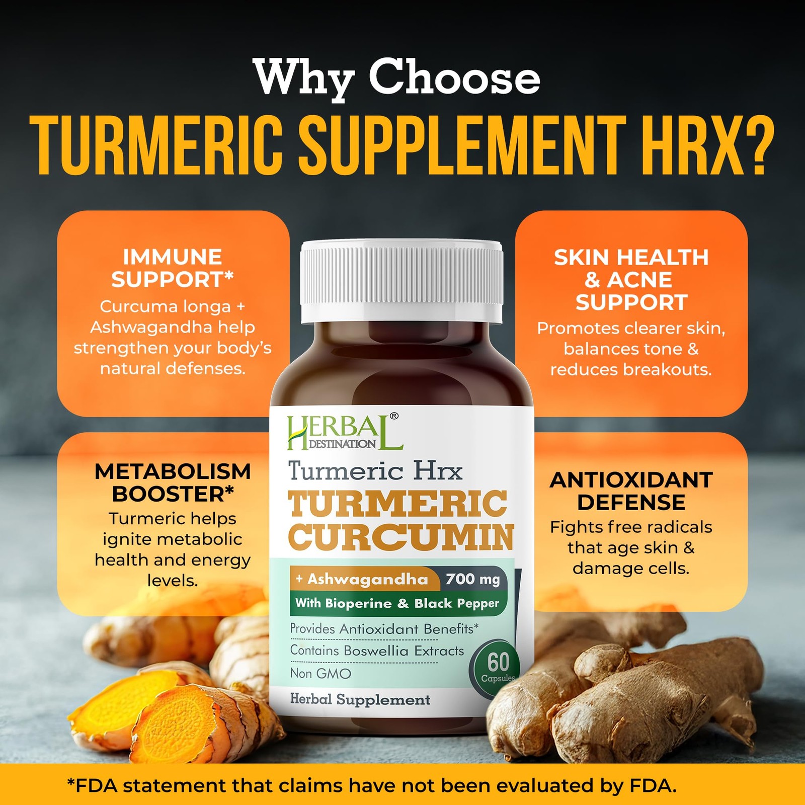 Turmeric Supplement Hrx Immune Supplement, Metabolism Booster Joint Support S…