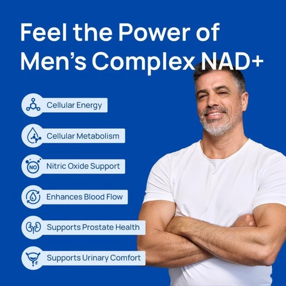 Selerb Men’s NAD+ with Liposomal-NAD+, CoQ10 & Maca for Energy & Vitality, 60ct