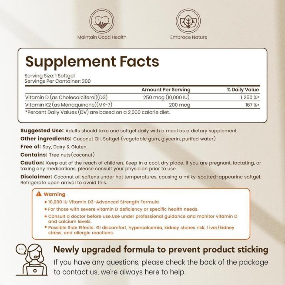 NEW 2-in-1 for Immune, Vitamin D3, 300 VEV Coconut Oil Softgels & Bone Support