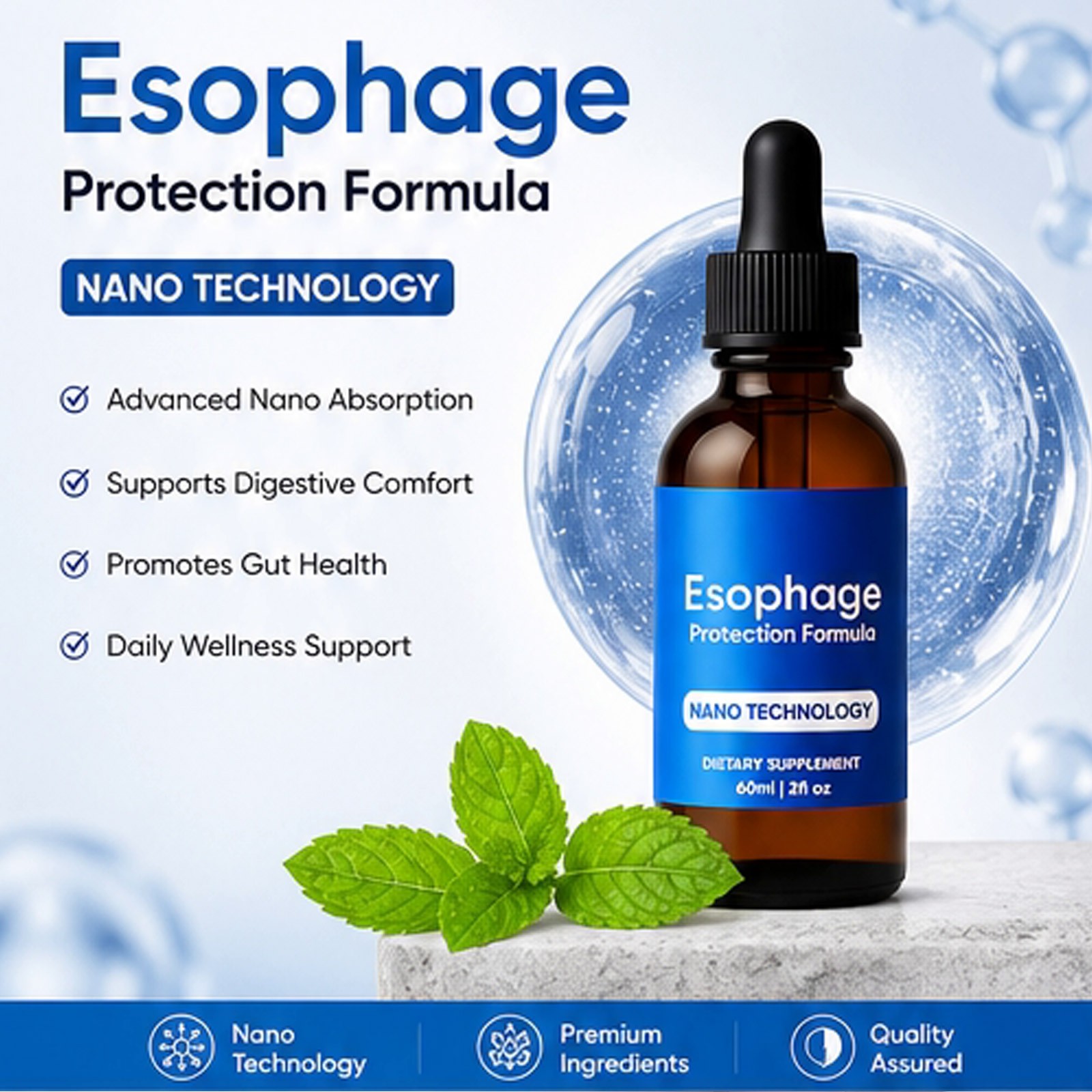 Powered Esophageal Drops 60ML Stomach Digestive Support Drops 2oz
