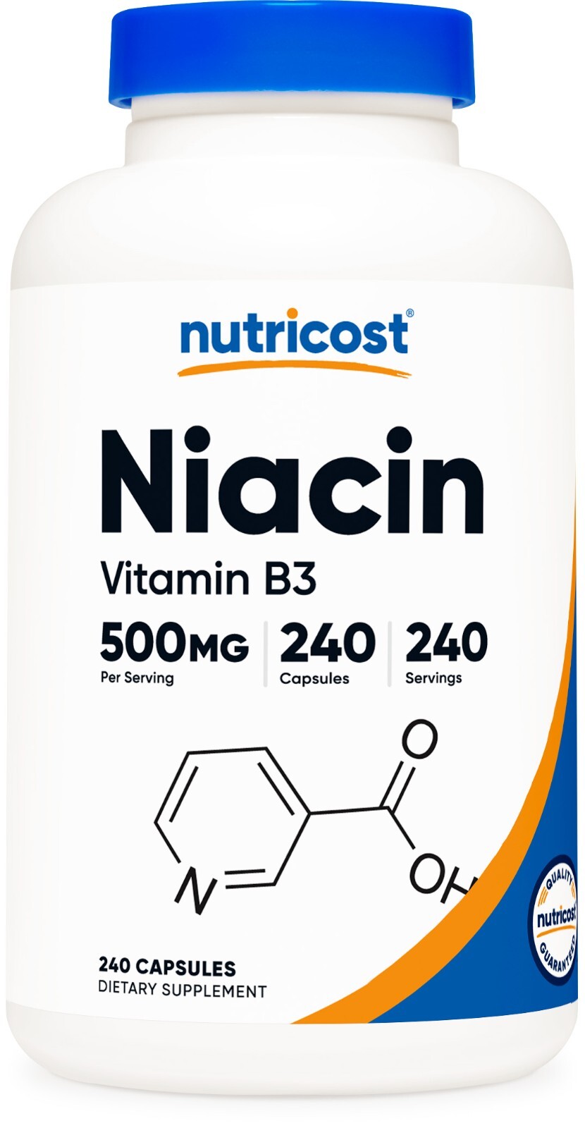 Nutricost Niacin (Vitamin B3) 500mg, 240 Caps – Gluten Free and Non-GMO