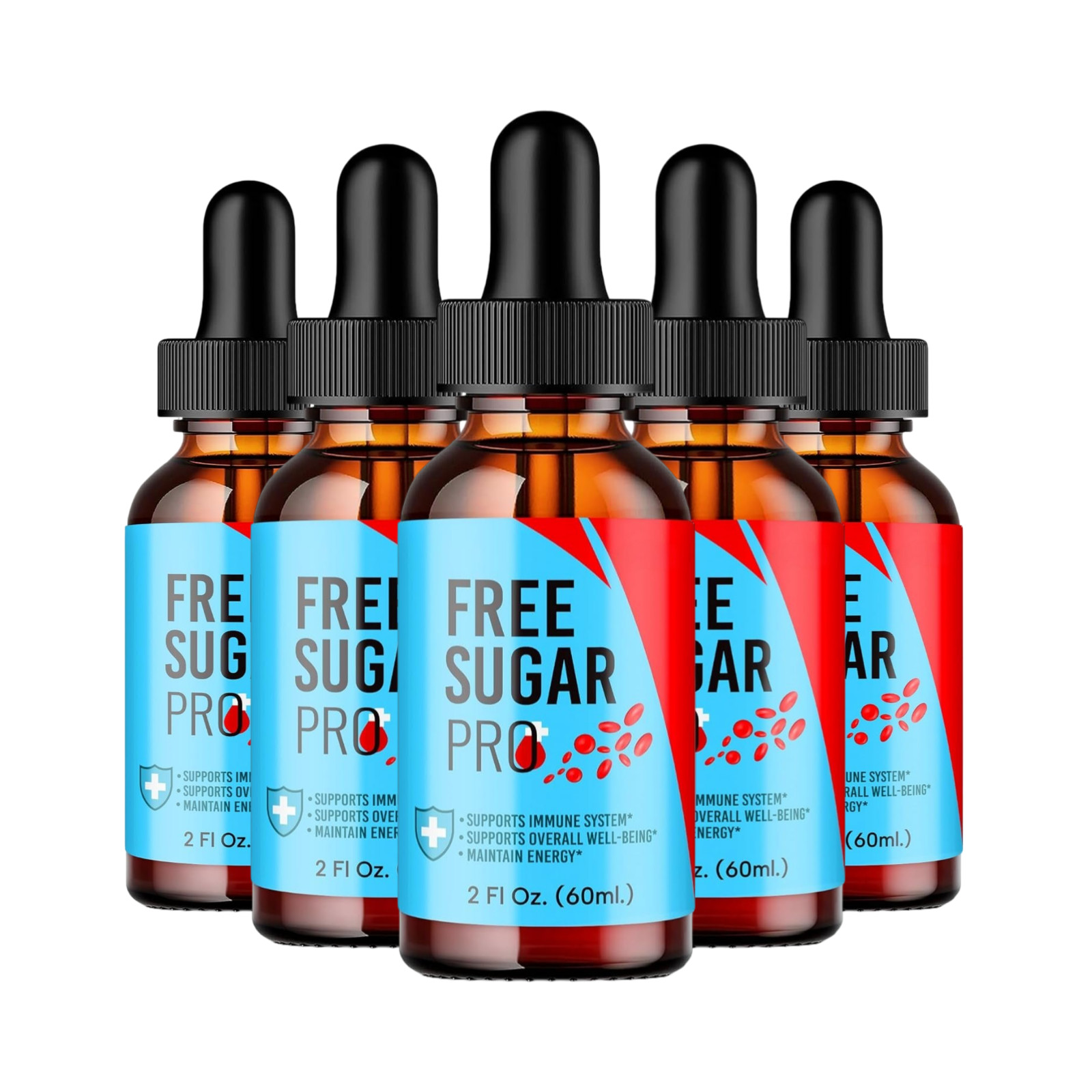 5-Pack Free Sugar Pro Drops – Free Sugar Pro for Healthy Blood Liquid Drops
