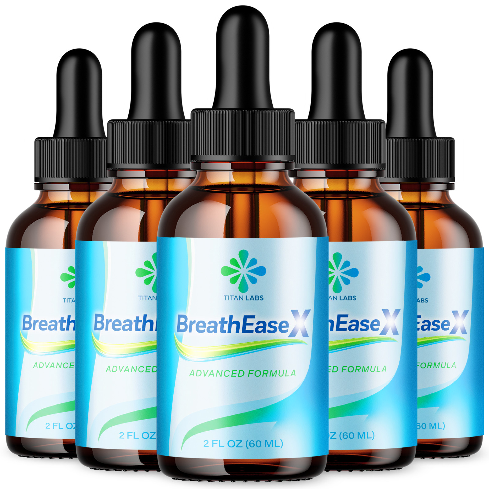 (5 Pack) BreathEaseX Drops Advanced Lungs Support Breath EaseX 150 Servings