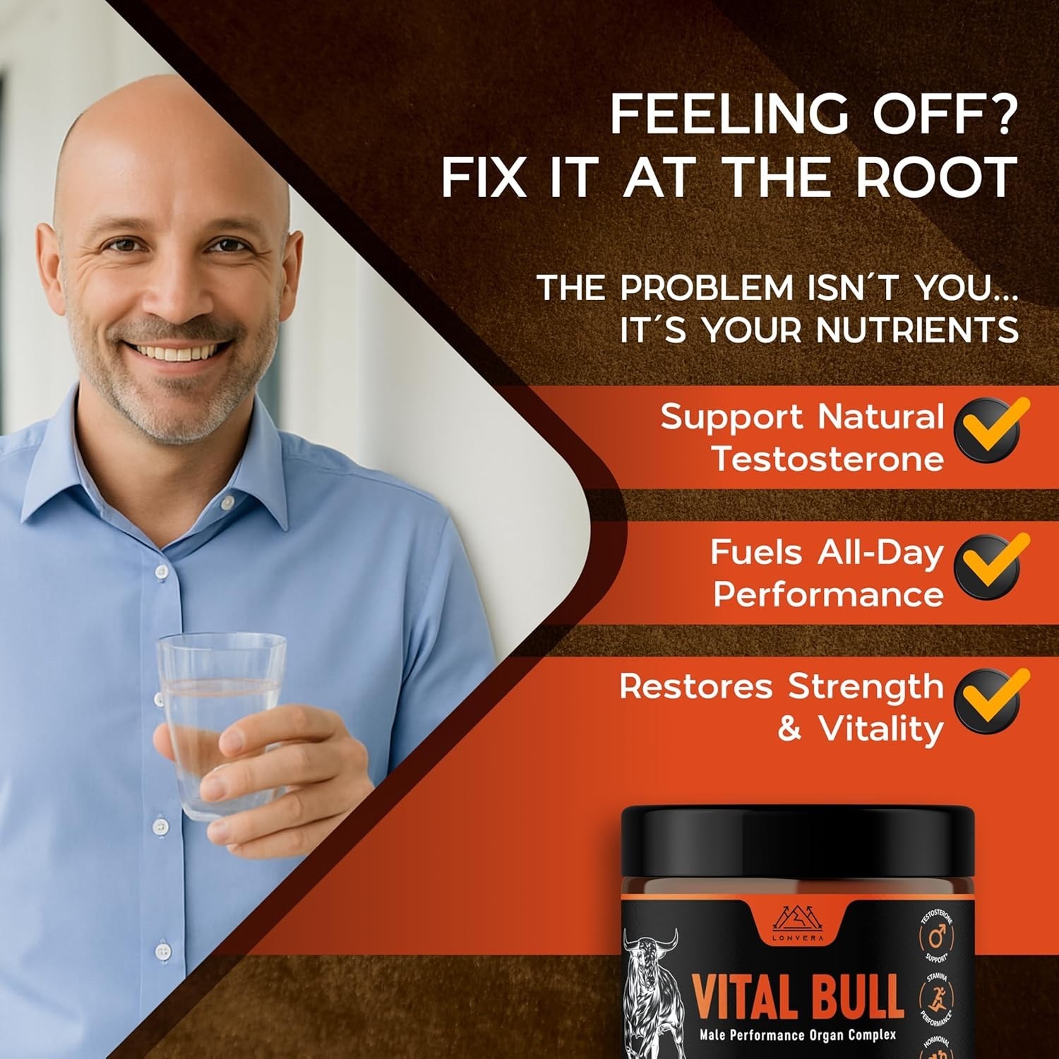 Lonvera Vital Bull Beef Organ Supplement for Men – Grass Fed Organs (BRANDED)
