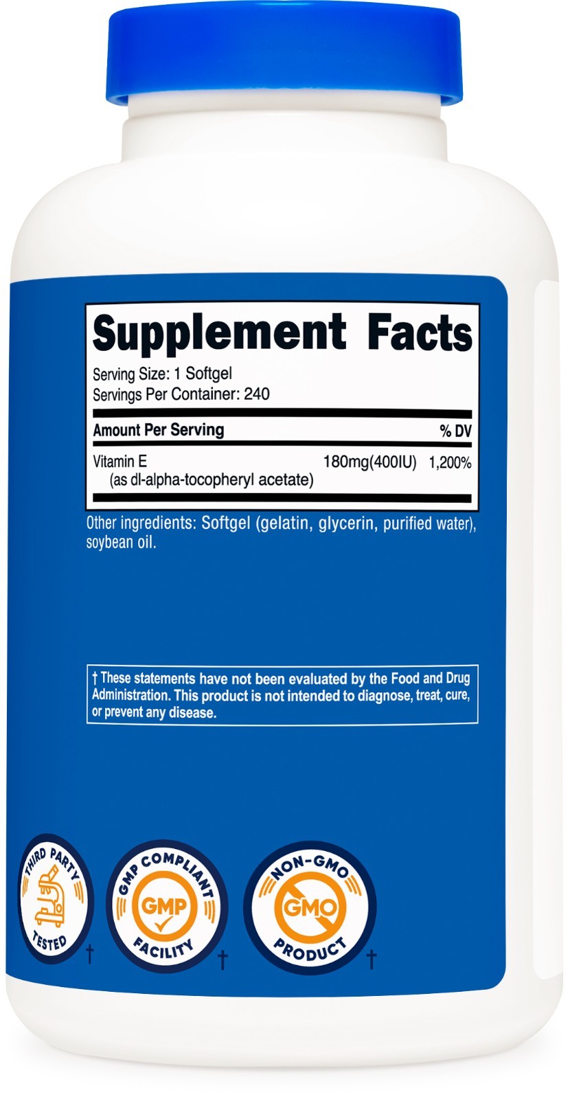 Nutricost Vitamin E 400 IU – 240 Softgel Capsules