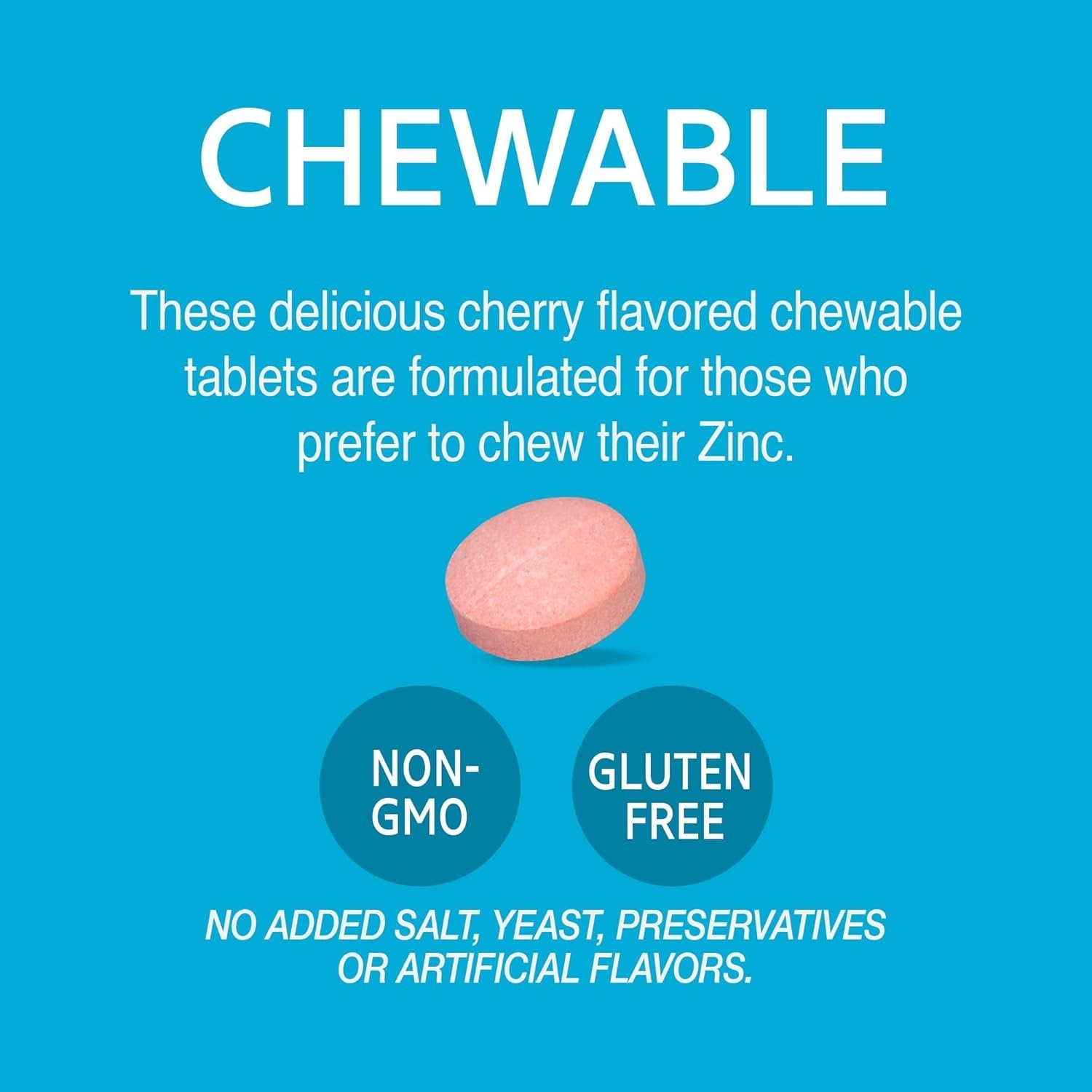 90 Count Cherry Zinc Chewable with B6 & C – Easy Daily Nutrition Supplement