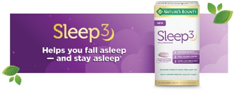 Nature’s Bounty Sleep3 10mg Melatonin, 120 Tablets Triple Action, Exp. 10/2024