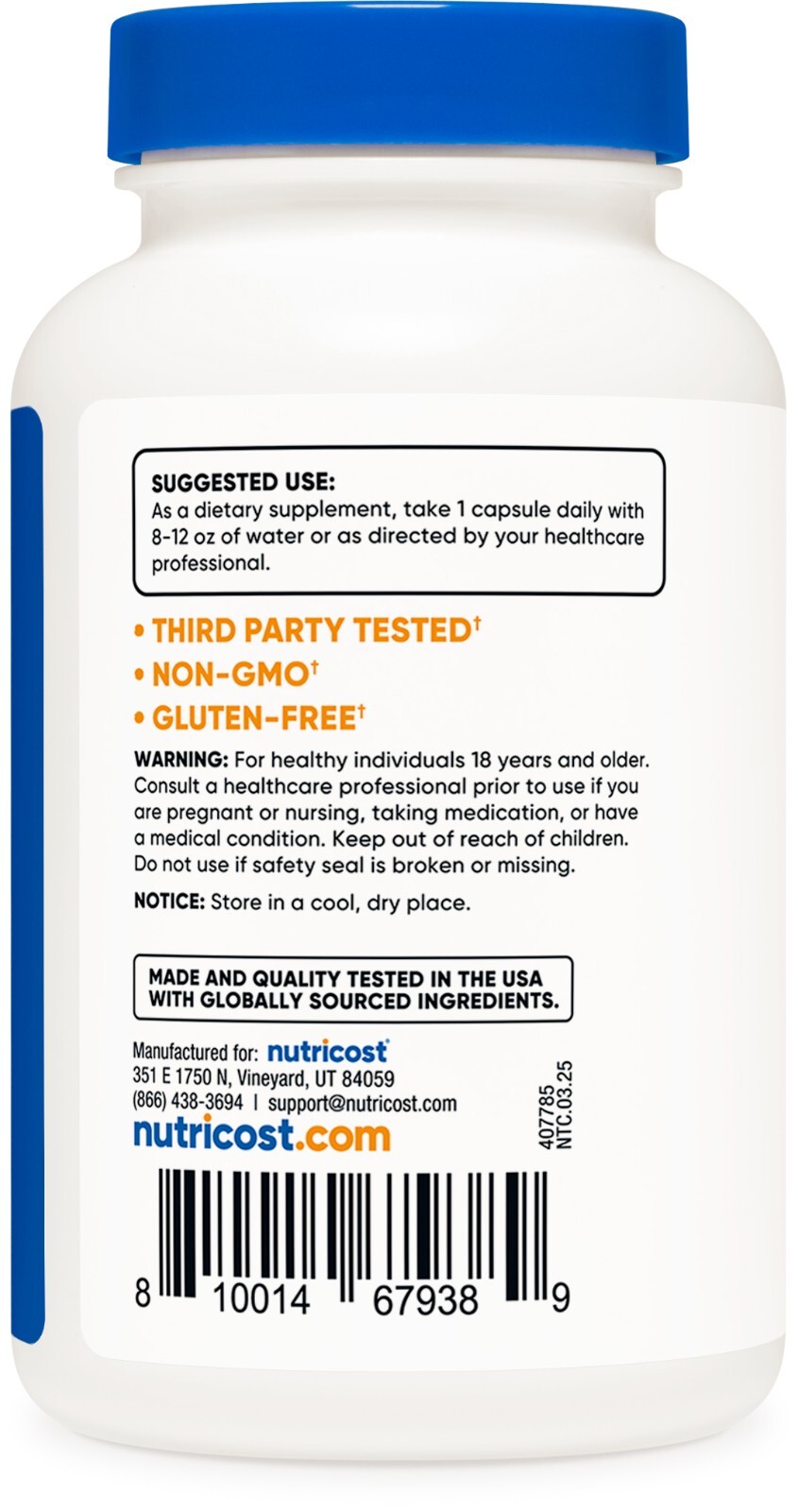 Nutricost L-Tryptophan 500mg, 120 Capsules – Gluten Free, Non-GMO