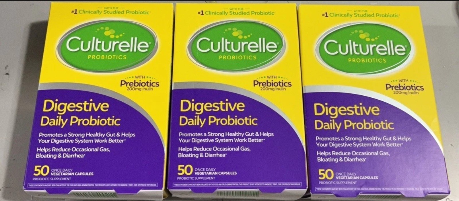 culturelle probiotics digestive daily probiotic 50 capsules, 3 Pack, Exp 2027