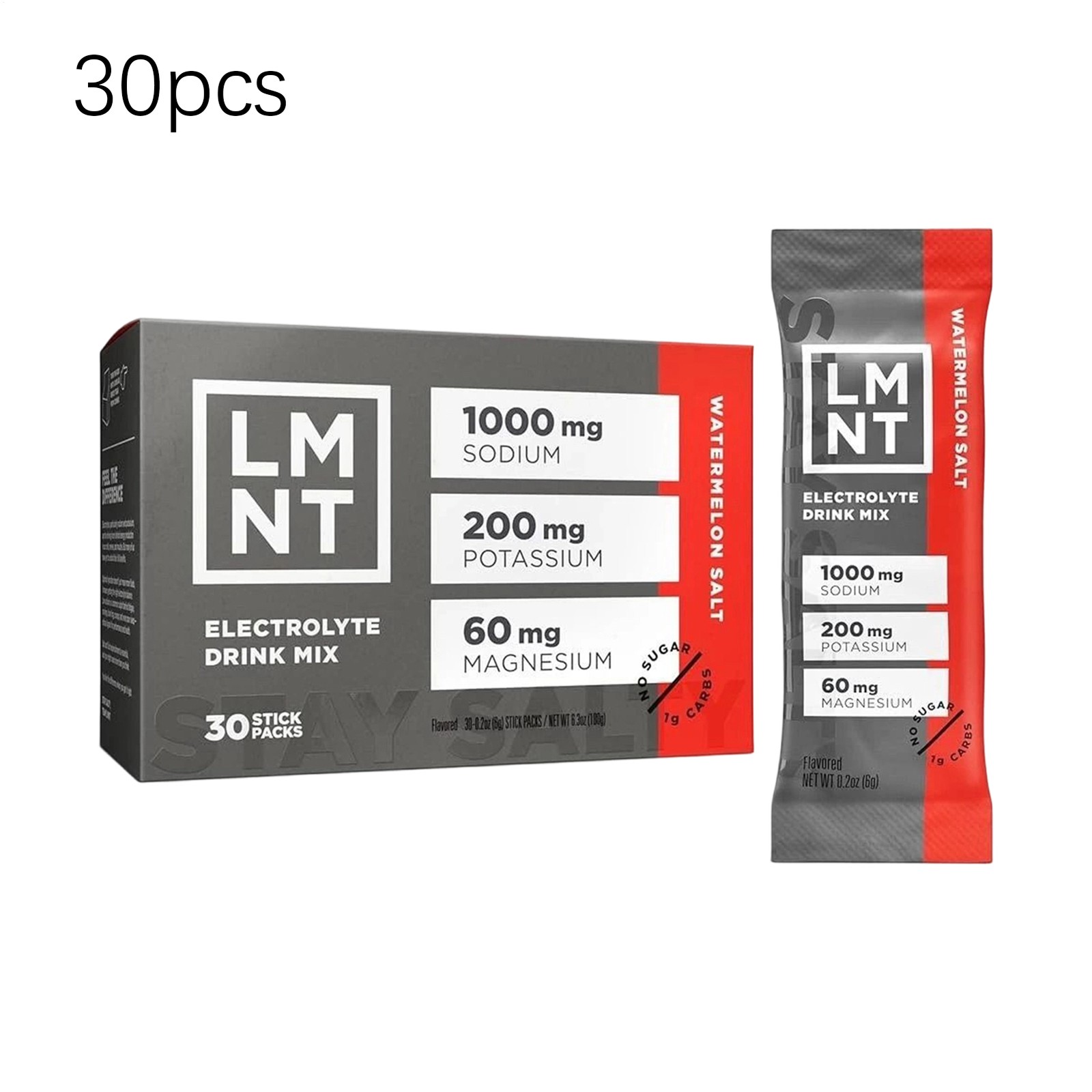 LMNT Zero Sugar Electrolytes – Watermelon Salt | Drink Mix | 30-Count