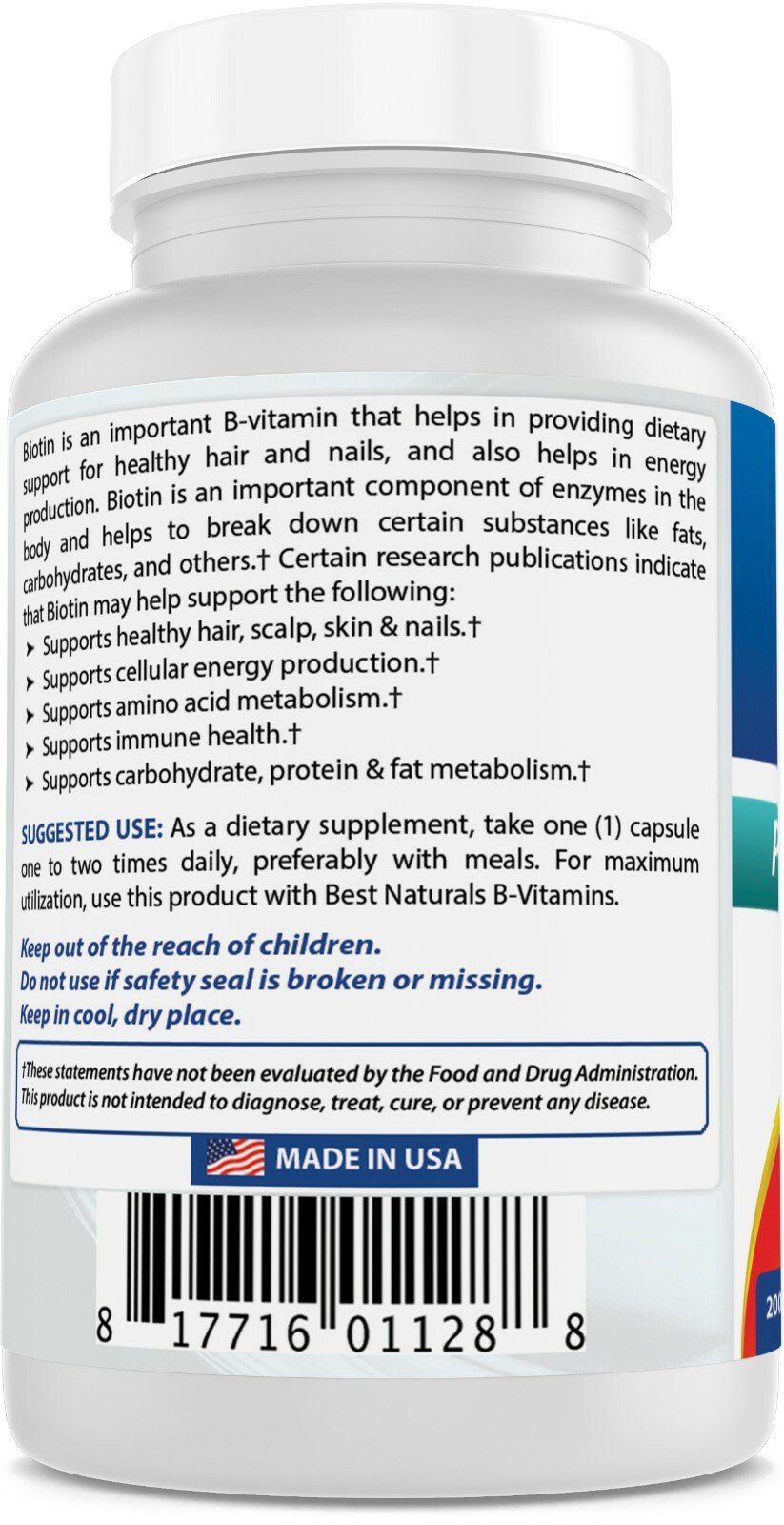 Best Naturals Biotin 10000 mcg 200 Capsules
