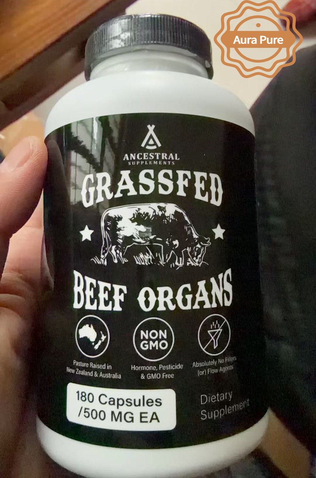 Grass Supplements Ancestral Fed Beef Organ Supplement – Non-GMO, 180 Capsules