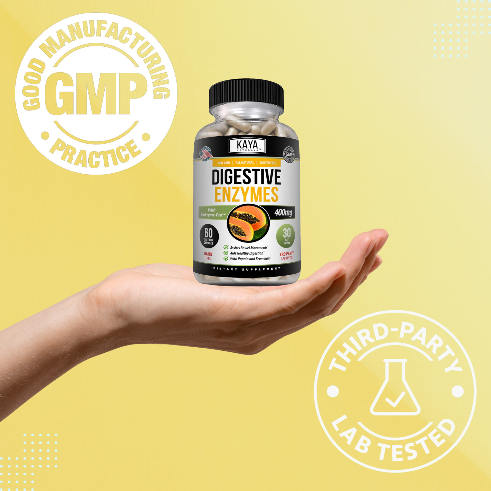 Digestive Enzymes w/ Prebiotic & Probiotics, Gas, Constipation & Bloating Relief