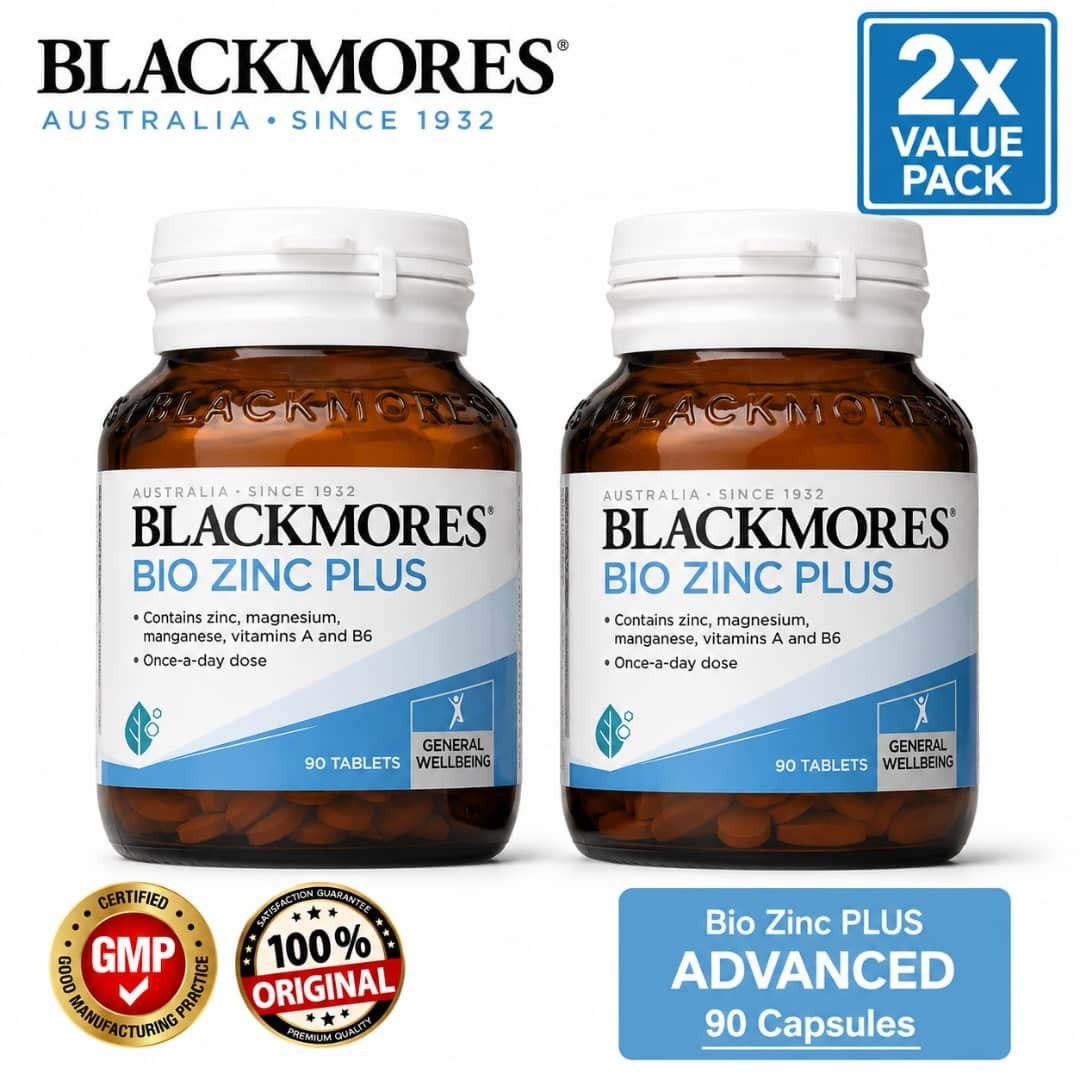 2 x Blackmores Bio Zinc Plus 90 Tablets Advanced Formula for Healthy Skin, Hair