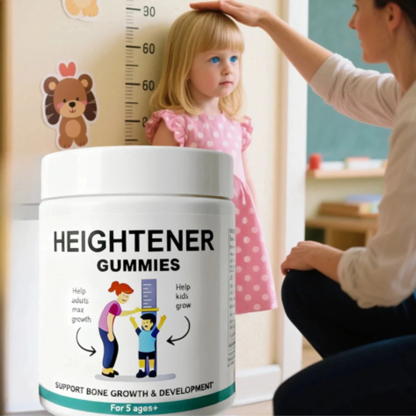 Organic Heightener Gummies Height Growth Supplement For Kids Teens Support-New