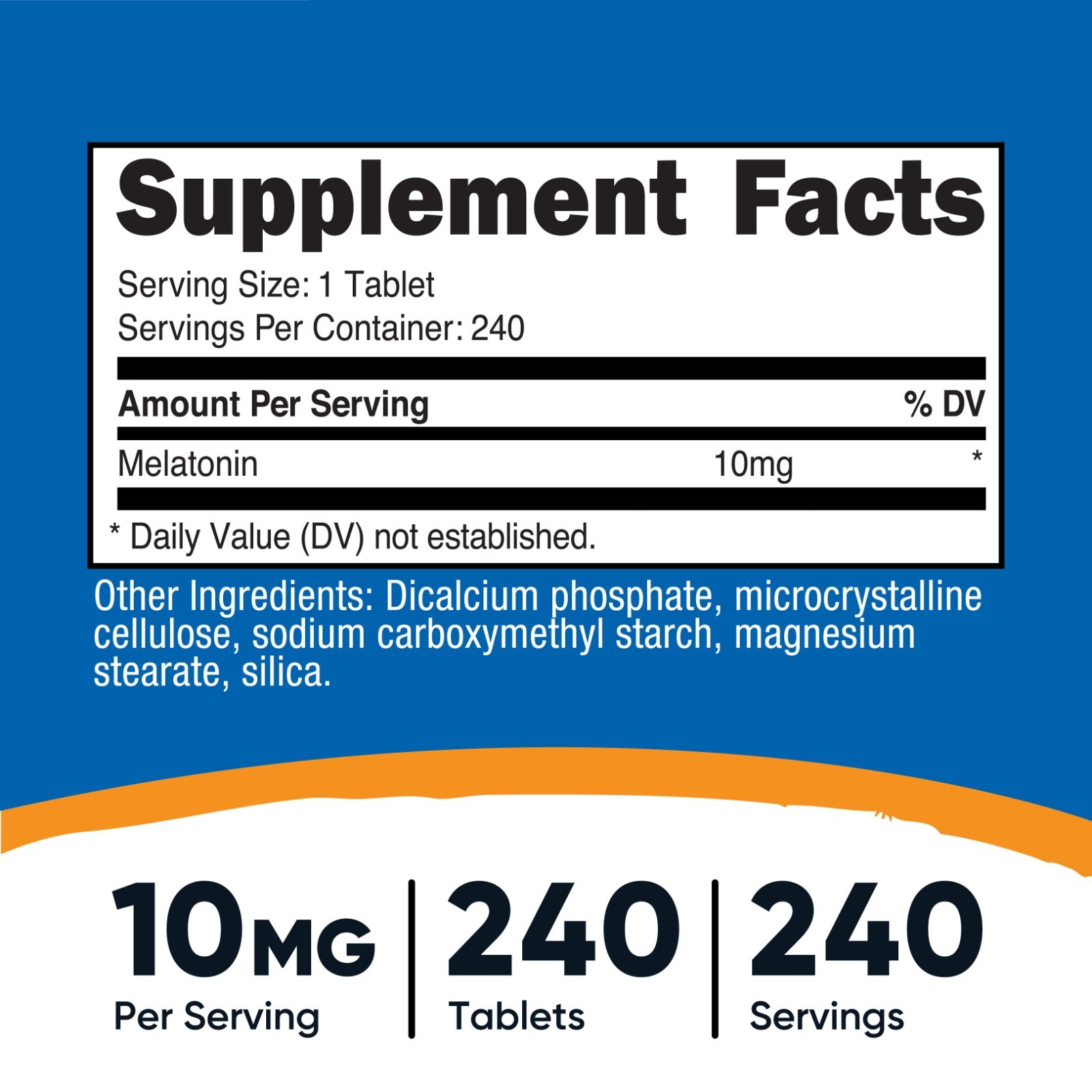 Nutricost Melatonin 10mg, 240 Tablets – 10mg Per Serving, Non-GMO, Gluten Free