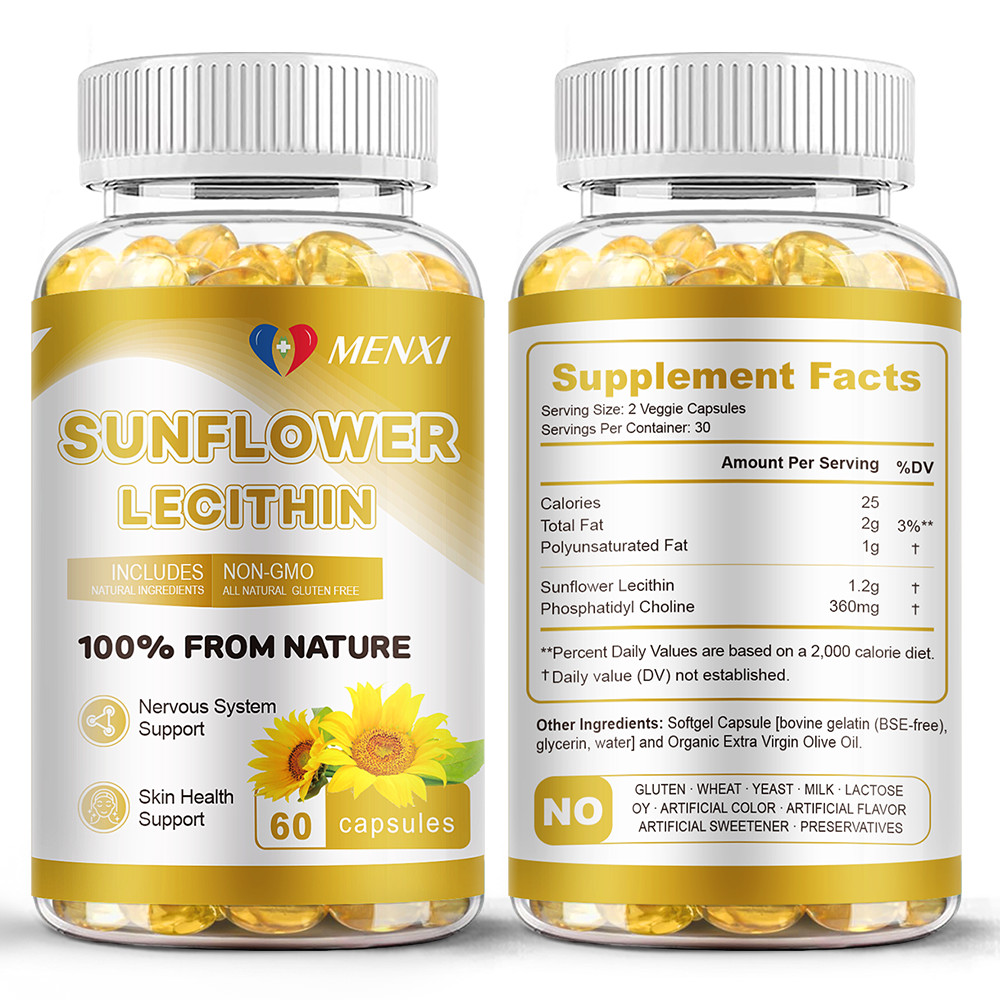 Sunflower Lecithin Supplement 1200mg – Brain Health & Cholesterol Support