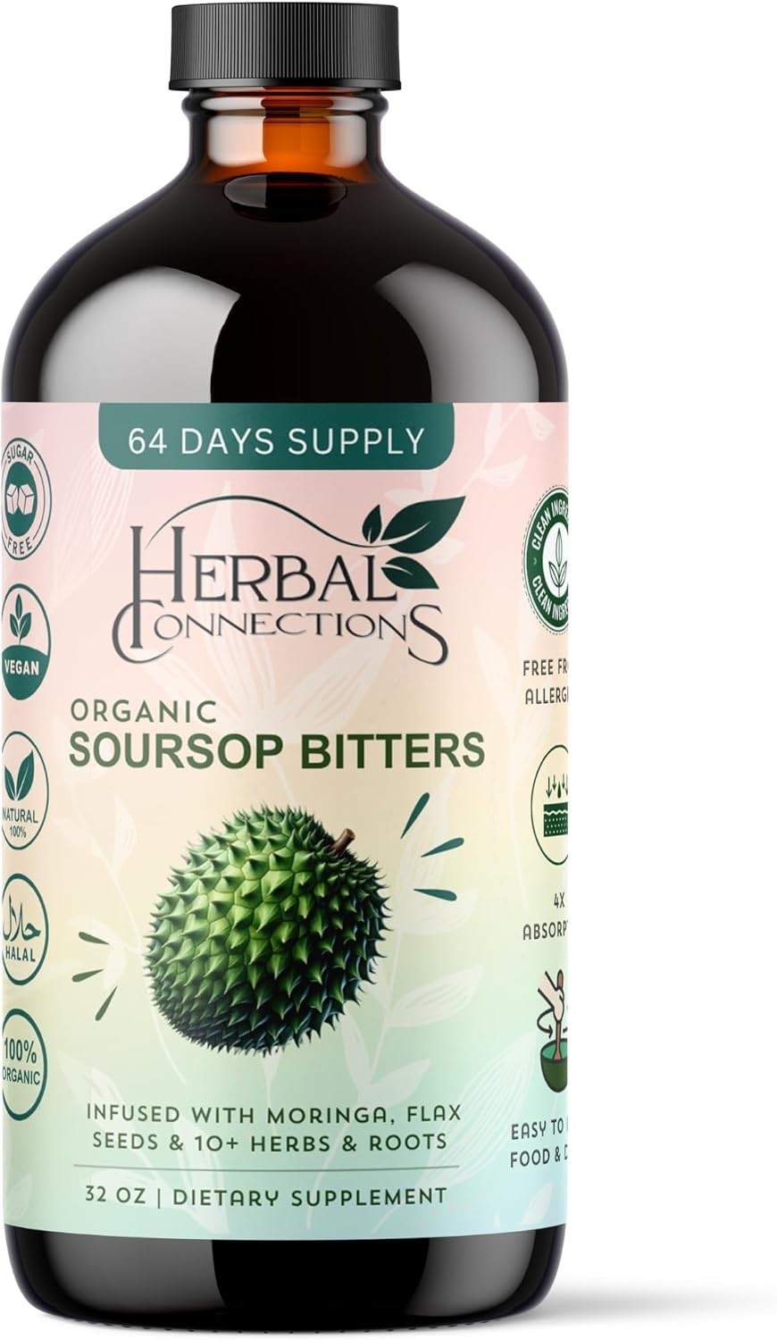 Soursop Bitters Liquid 32 Ounces – 64 Servings – 20 Herb Formula