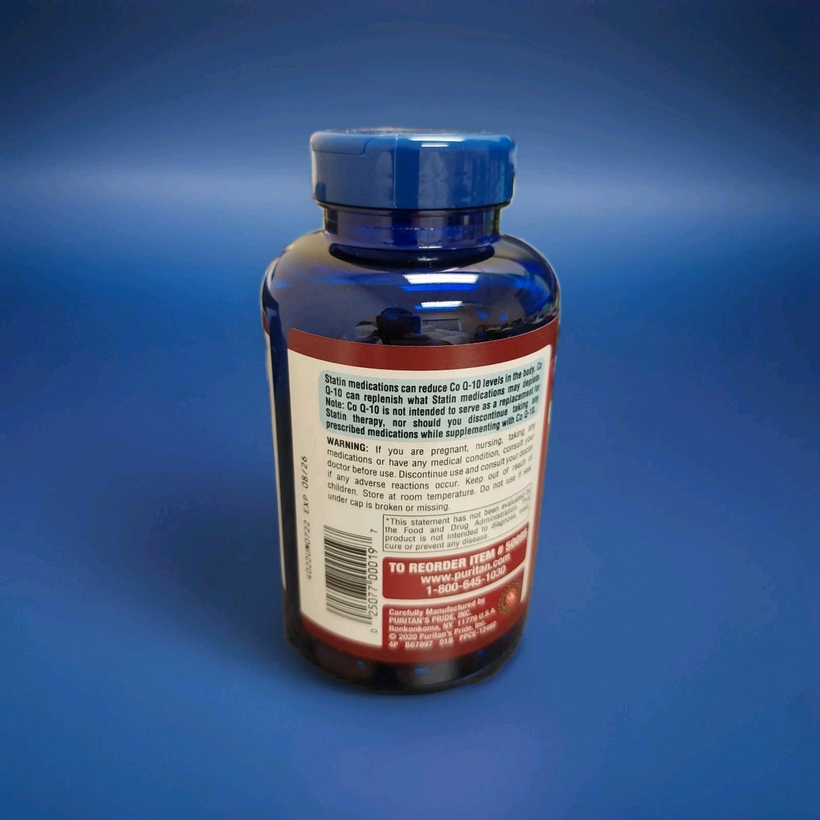 Puritan’s Pride Q-sorb Co Q-10 200mg Rapid Release Softgels – 240 Count Exp 8/26