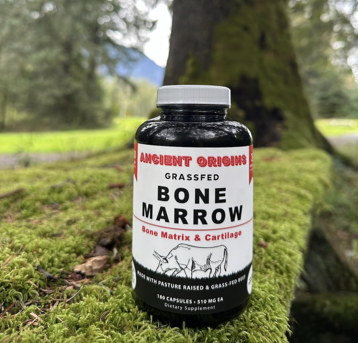 Grass Fed Bone Marrow Supplement, 3060mg, Skin, Oral Health, and Joint Support