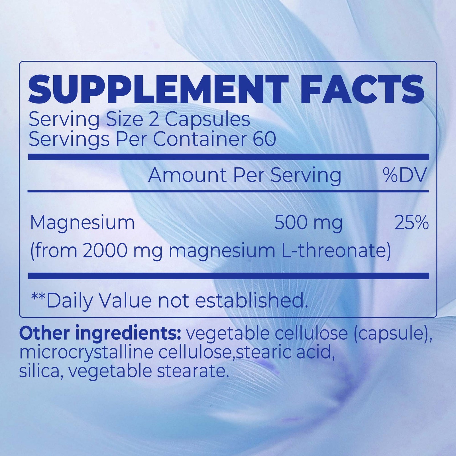 Magnesium L-threonate 500mg – Nootropic Brain Booster, Memory, Relieve Stress