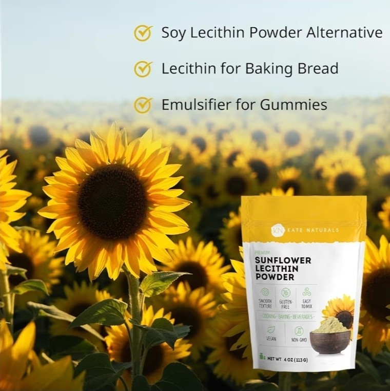 Sunflower Lecithin Powder 4oz Baking Bread Gummies Cooking Non-GMO Vegan