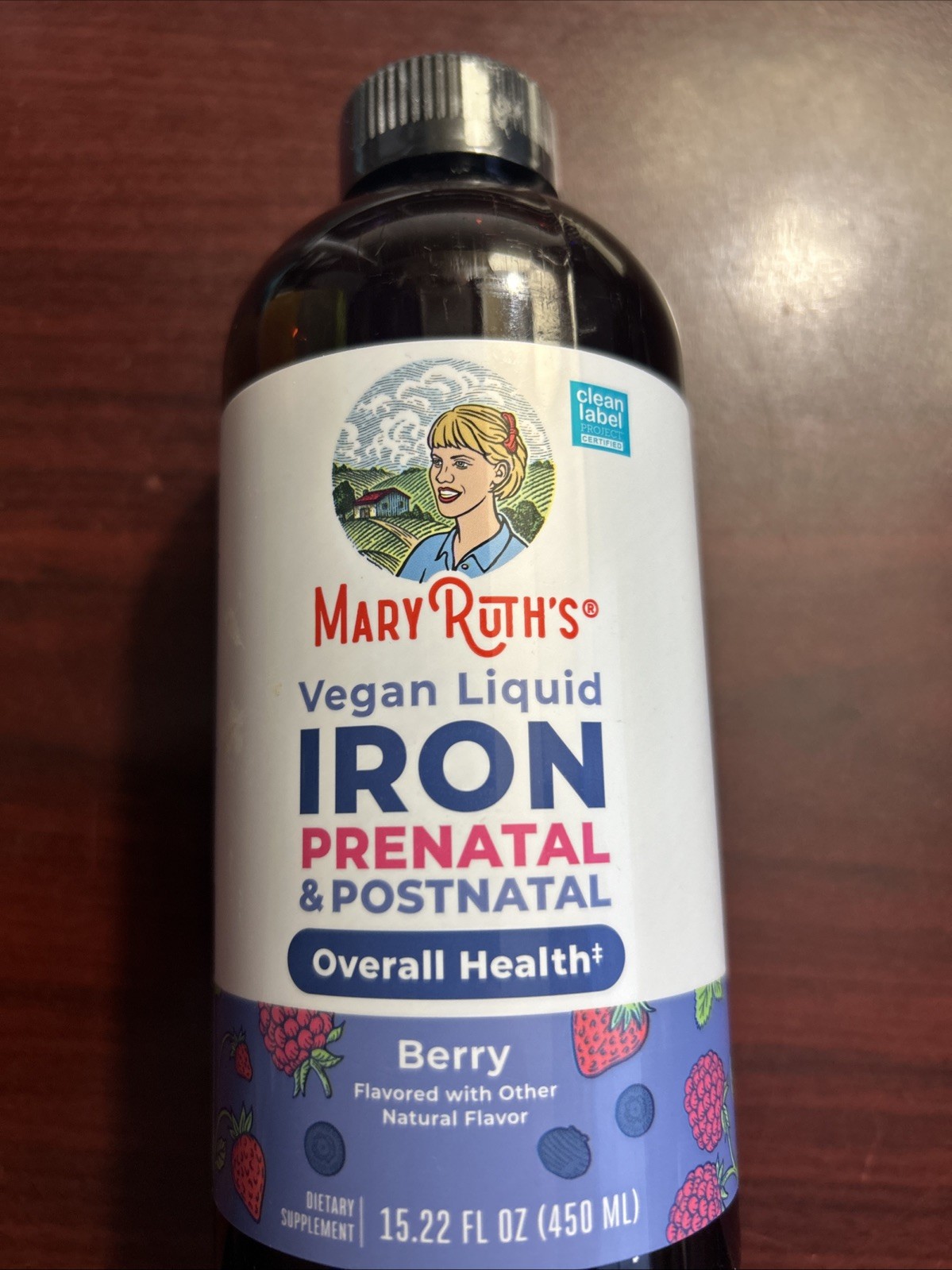 Vegan Liquid Iron Prenatal & Postnatal, Berry, 15.22 fl oz (450 ml) Ex 8/2027