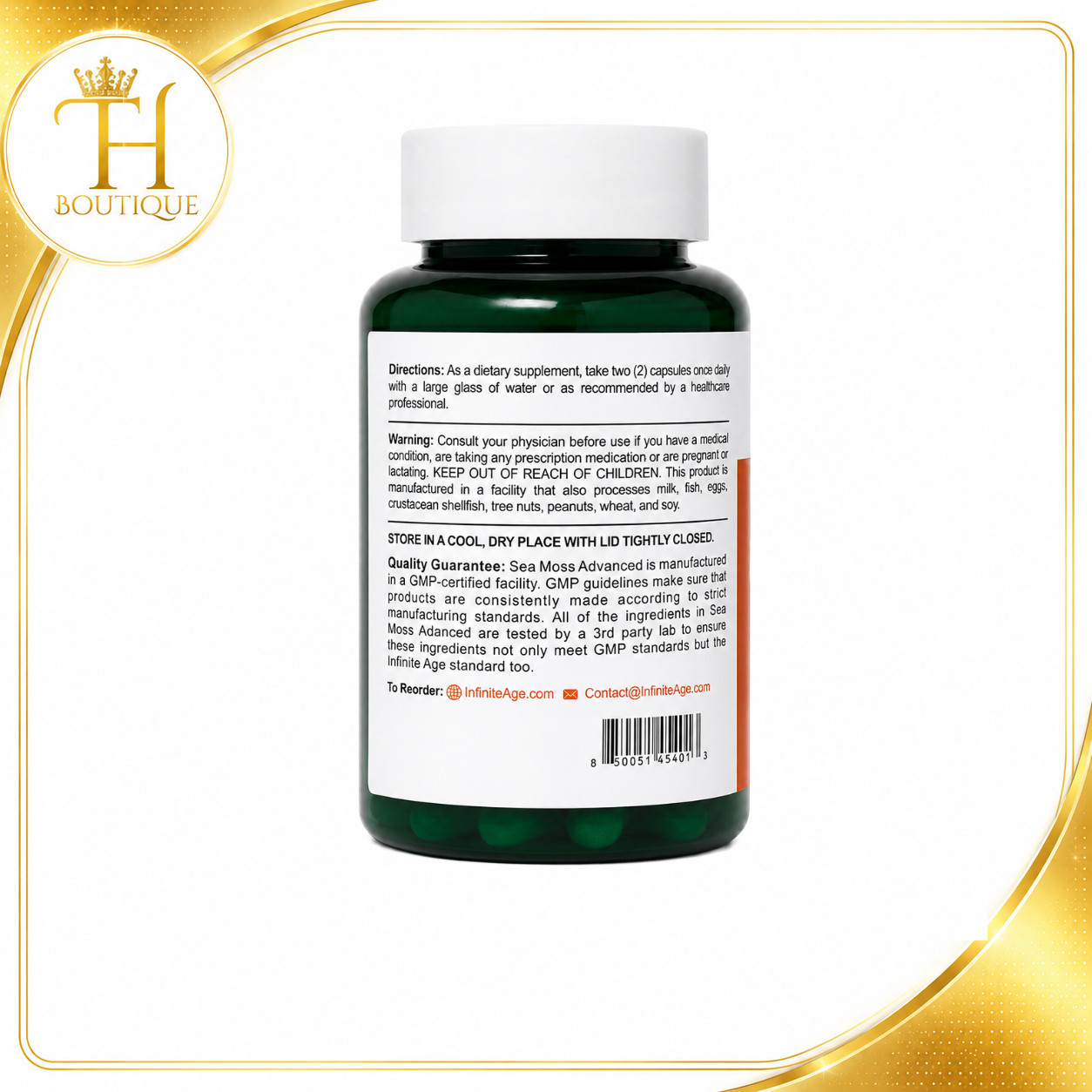 INFINITE AGE Sea Moss Advanced 1250mg Bladderwrack Burdock 60 Caps Exp 12/29
