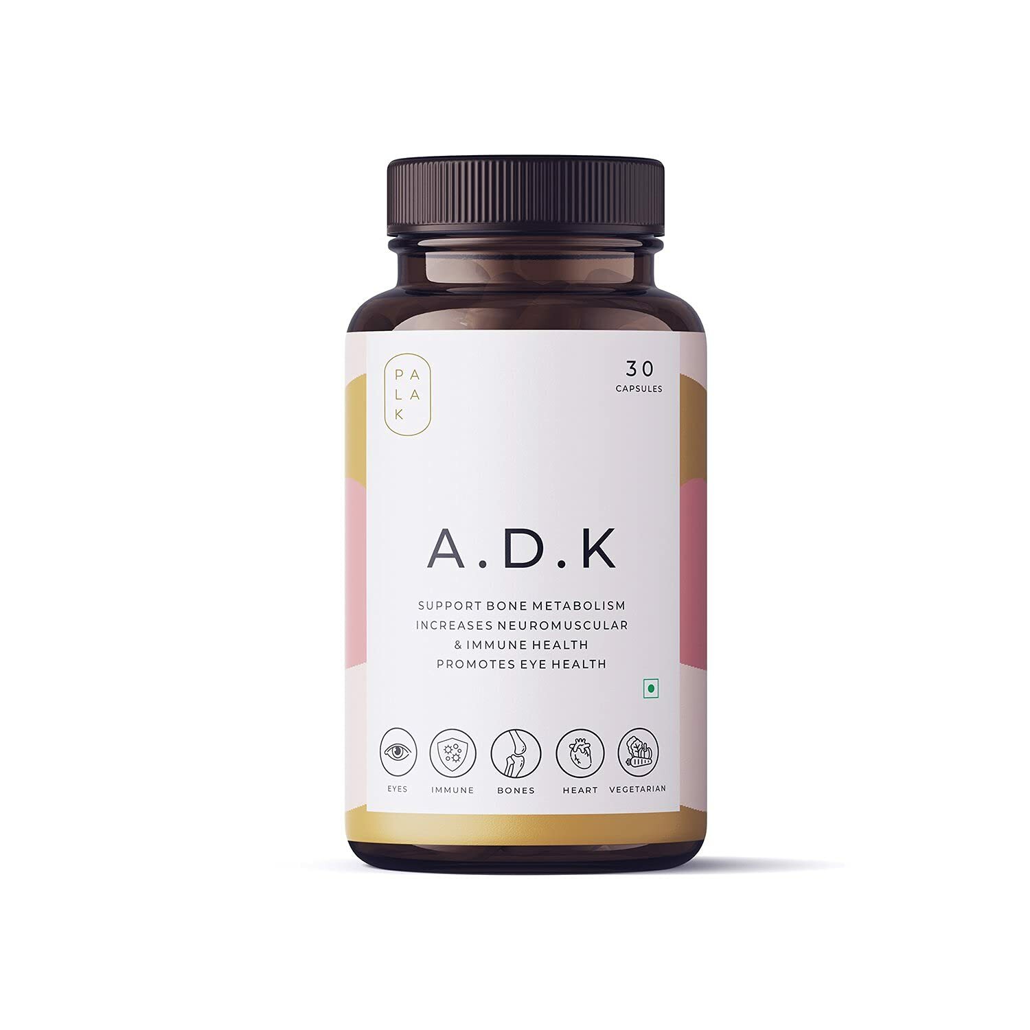 Palak Notes NEW ADK Vitamin A, D3 & K2 IMMUNITY Booster 30 Capsules LONG EXPIRY