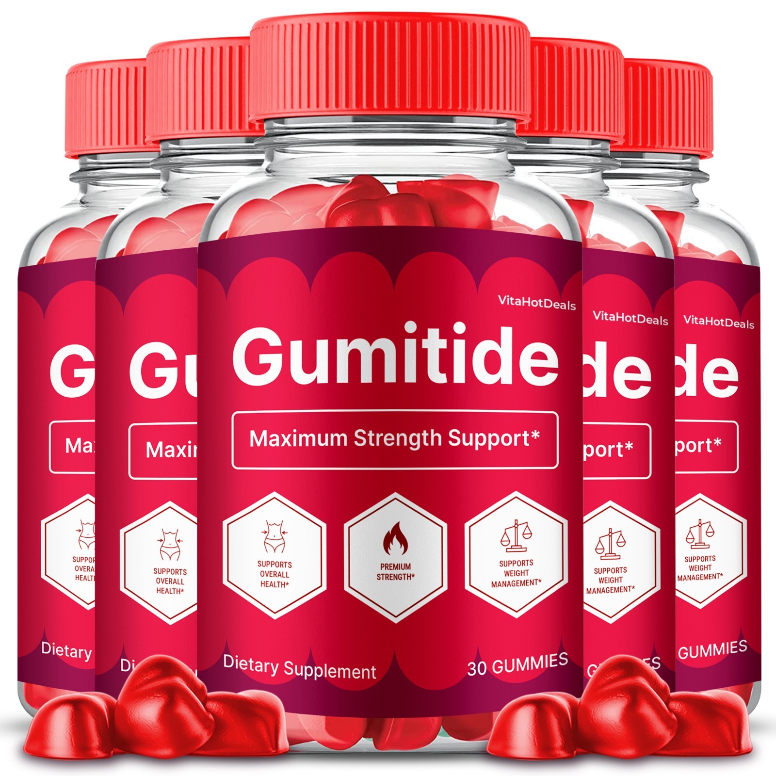 Gumitide ACV Gummies, Max Strength , Gumitide All natural Supplement (5 pack)