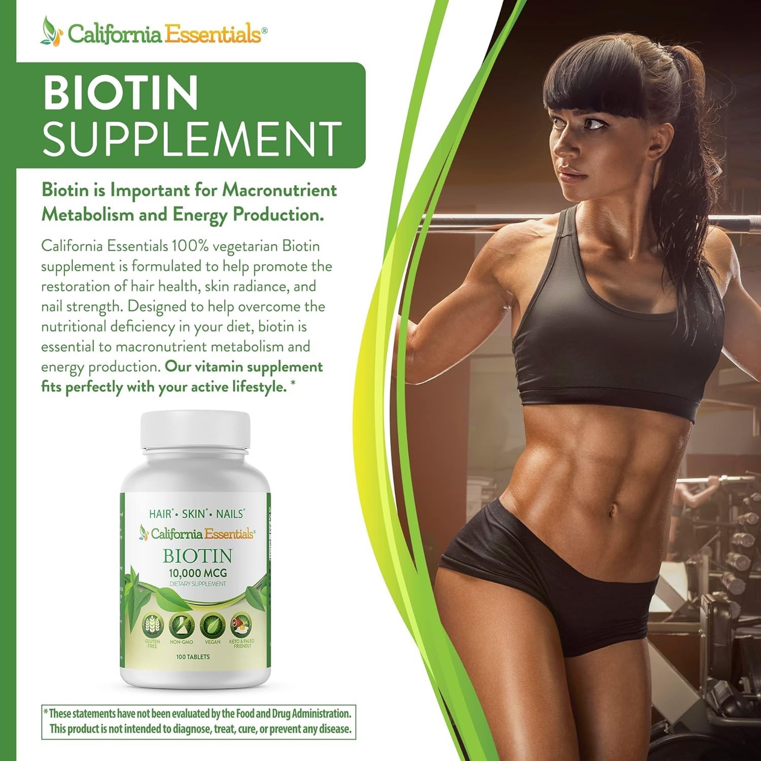 10,000mcg BIOTIN FOR HAIR,SKIN,NAIL HEALTH -MAXIMUM DOSAGE BIOTIN SUPPLEMENT