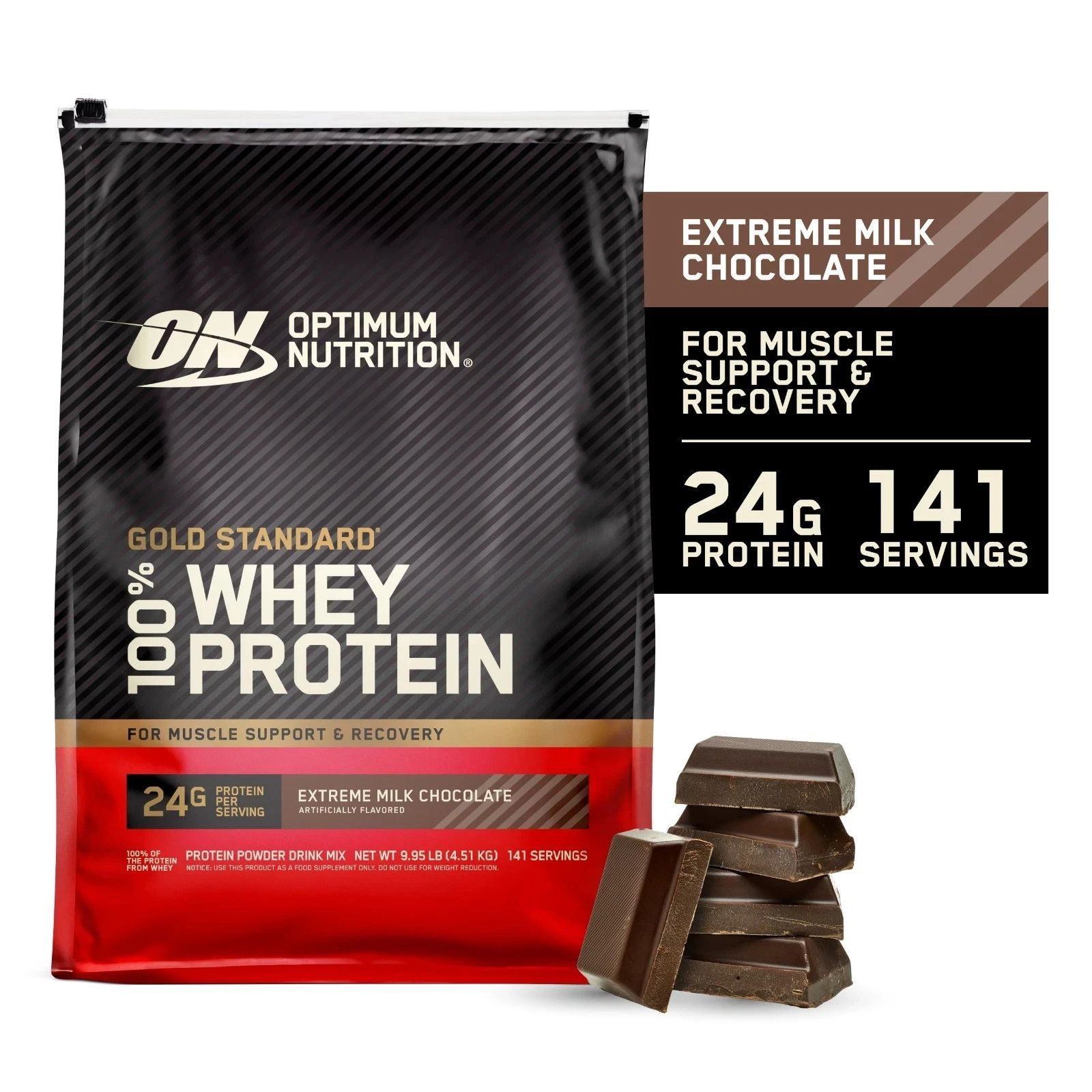 Optimum Nutrition Gold 100% Whey Extreme Milk Chocolate 10 LB Bag NEW SEALED