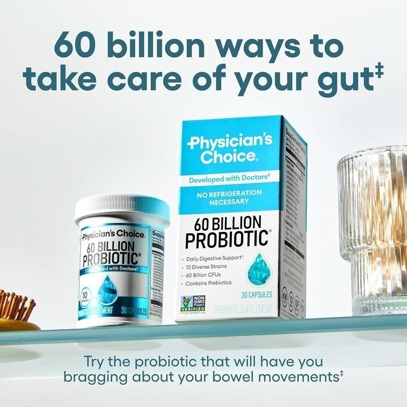 Physician’s Choice 60B Probiotics 10 Strains with Organic Prebiotics Gut Ba