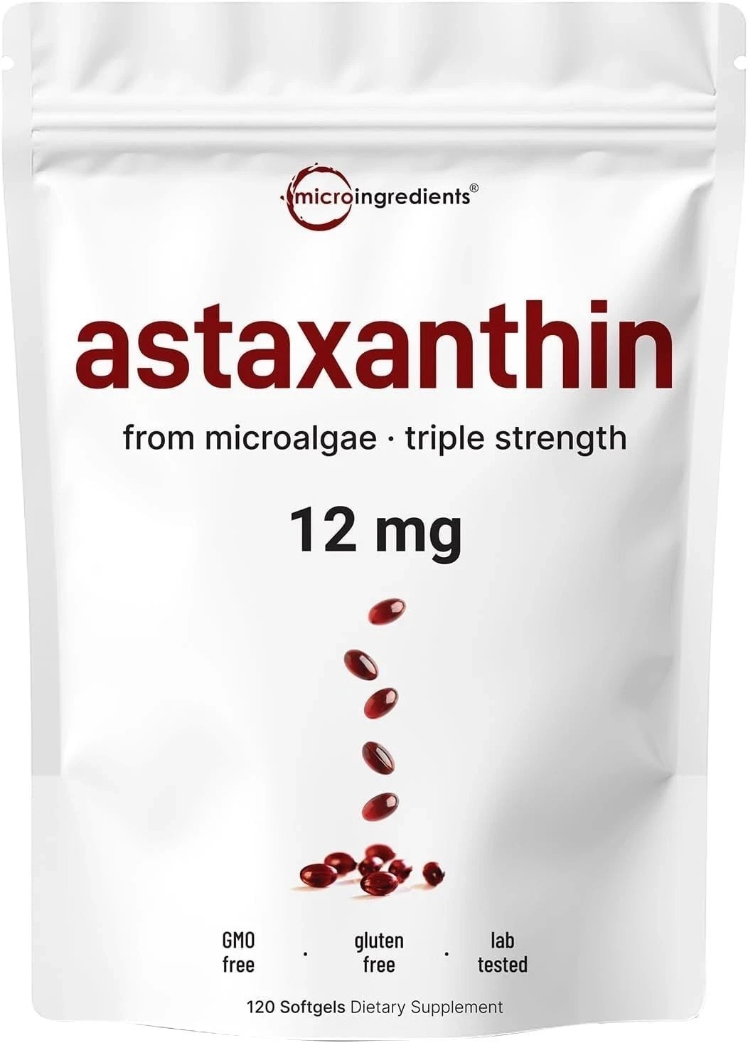 12mg Astaxanthin Antioxidant Supplements Fresh Microalgae Eye Joint Skin Health
