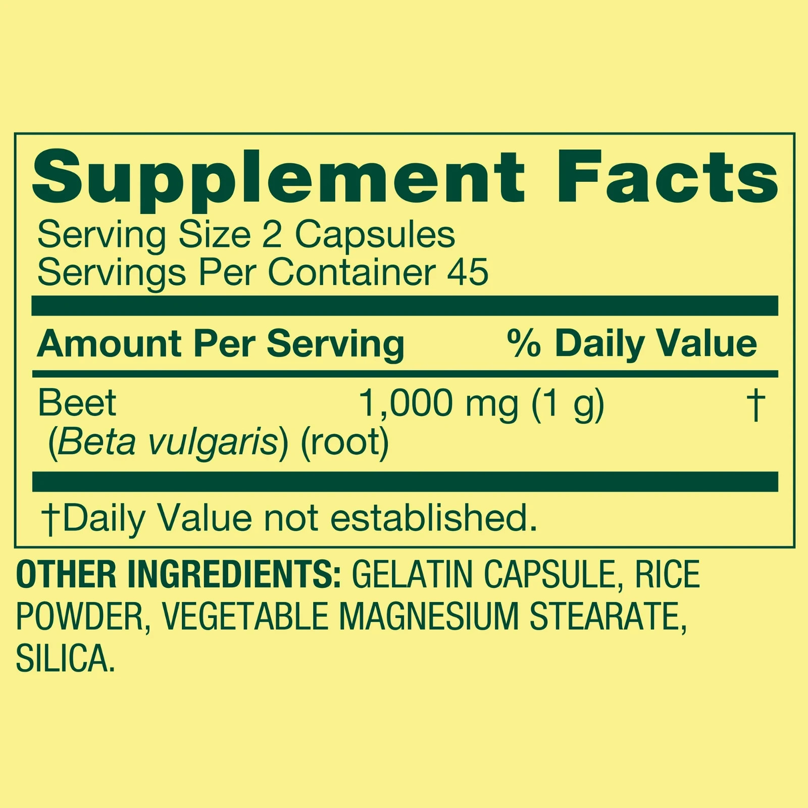 Spring Valley Beet Root Blood Health Dietary Supplement, 1000 Mg, 90 Count