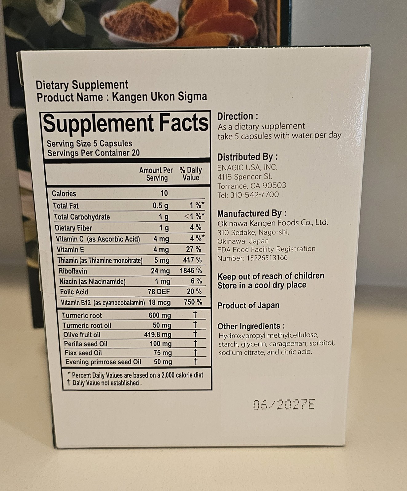 10 Boxes Turmeric Kangen Ukon Turmeric ENAGIC 100 Vegan Softgels Exp 07/2027