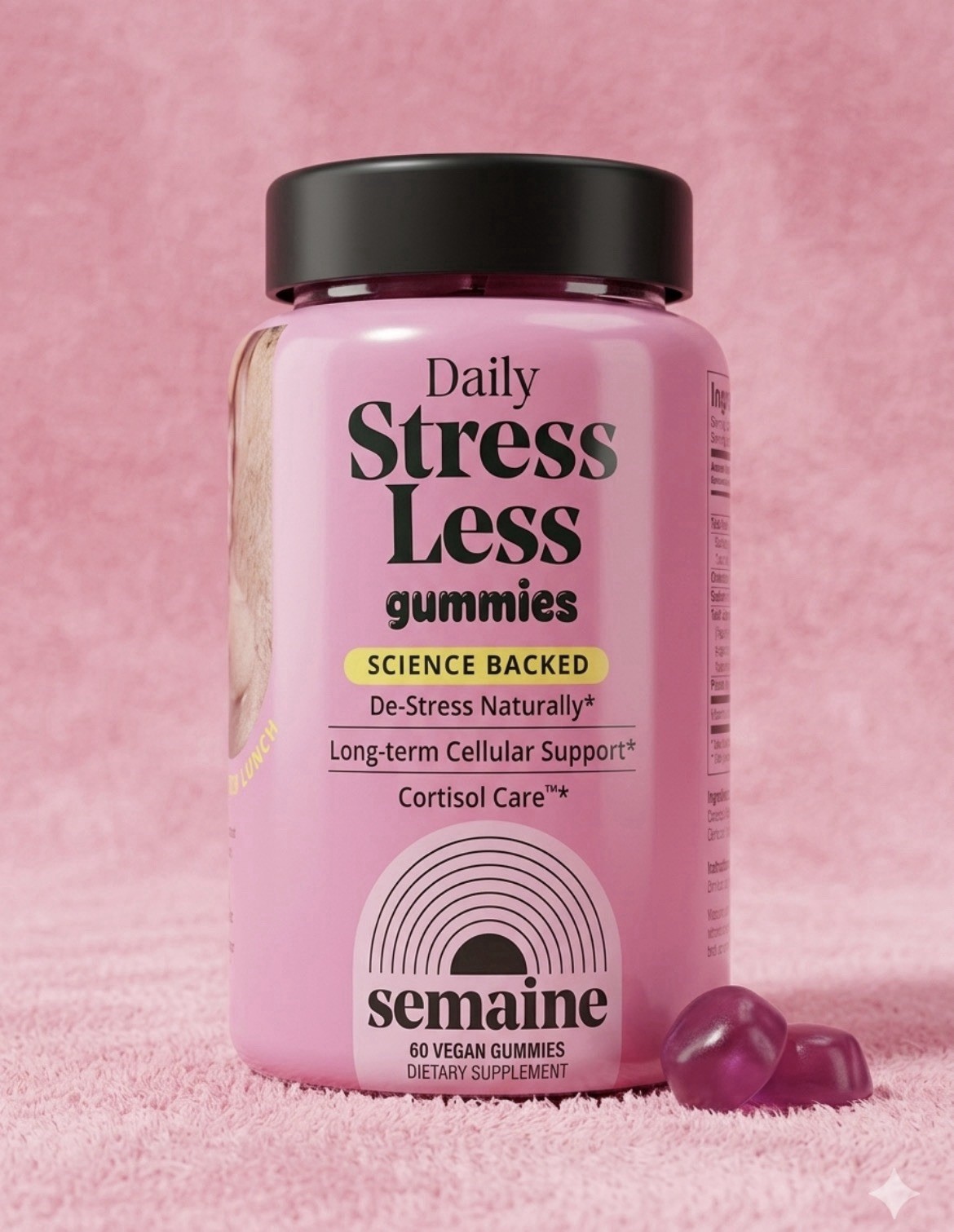 Semaine Daily Stress Less Gummies 60ct Vegan Cortisol Support Supplement