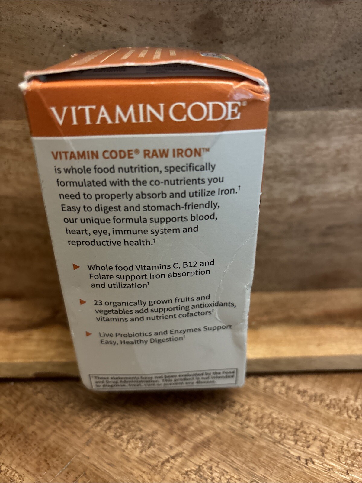 Garden Of life Vitamin Code RAW Iron 30ct. Exp:01/2026