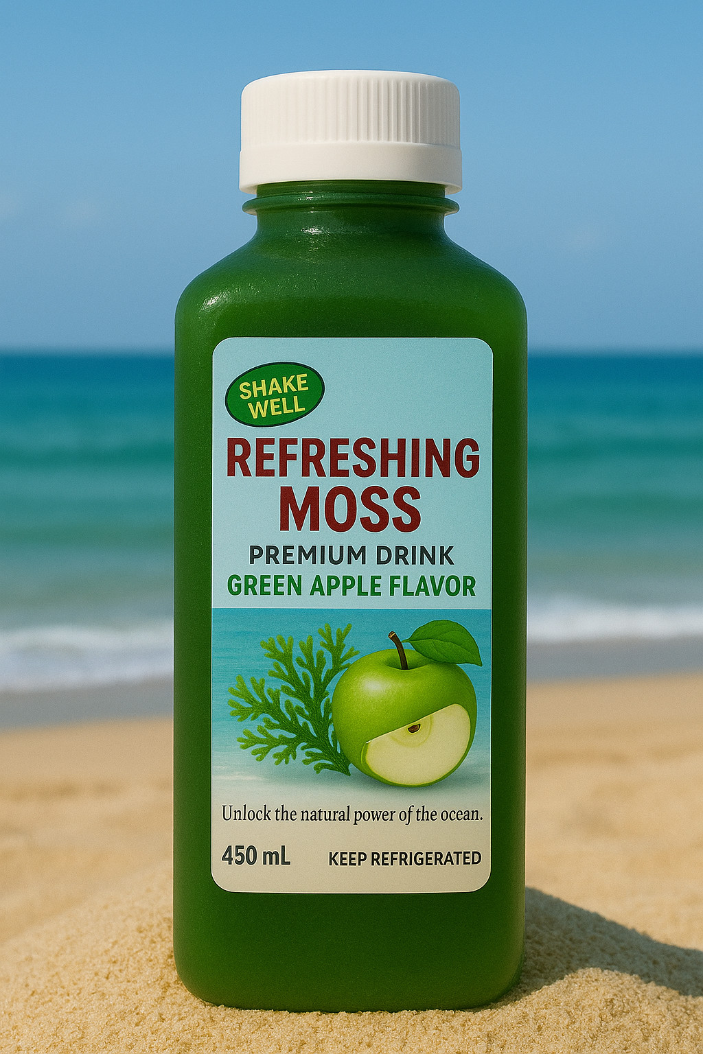 sea moss drink refreshing moss authentic healthy Drink 15oz pack of 5 Apple