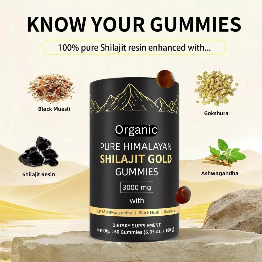 Himalayan GOLD Shilajit Gummies, Organic, Extremely Potent 3000 mg, Fulvic Acid
