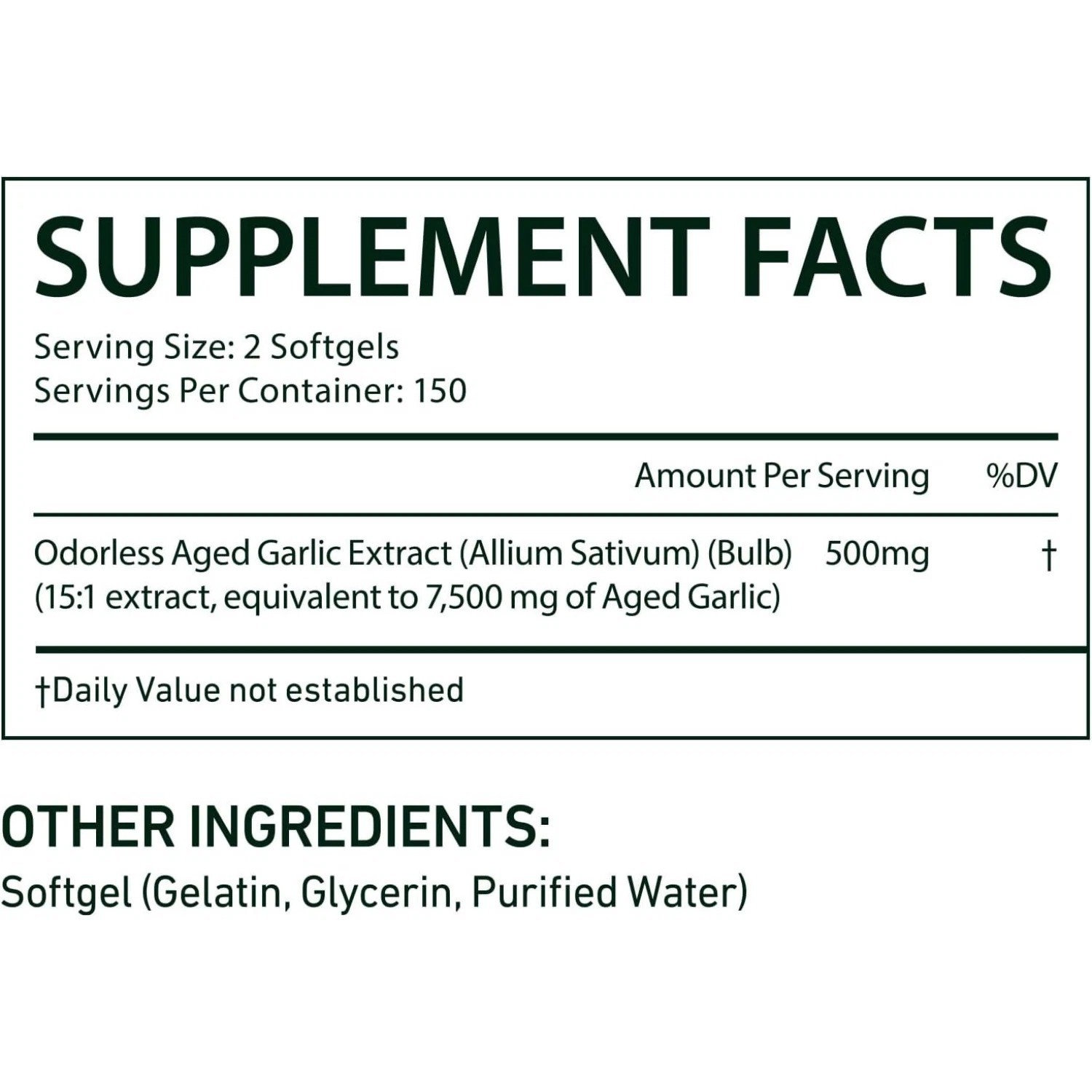 Best Aged Garlic Extract, 300 Softgels, 7500mg Odorless | Heart & Immune Pack 1