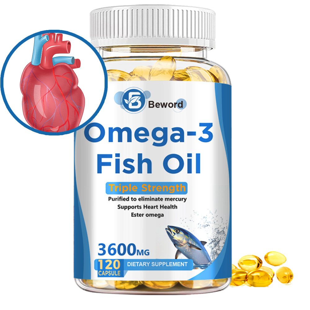 3600mg Omega 3 Fish Oil Capsules 3x Strength EPA & DHA, Highest Potency