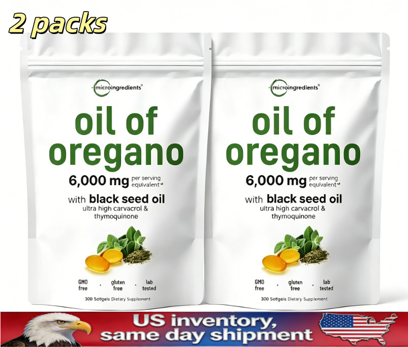 2 bags 2 in 1 Oil of Oregano & Black Seed Softgels Count with Carvacrol
