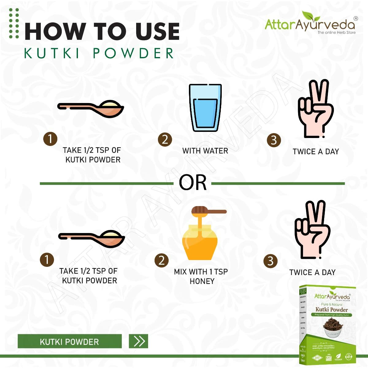 Attar Ayurveda Kutki Herb Powder 100gm.