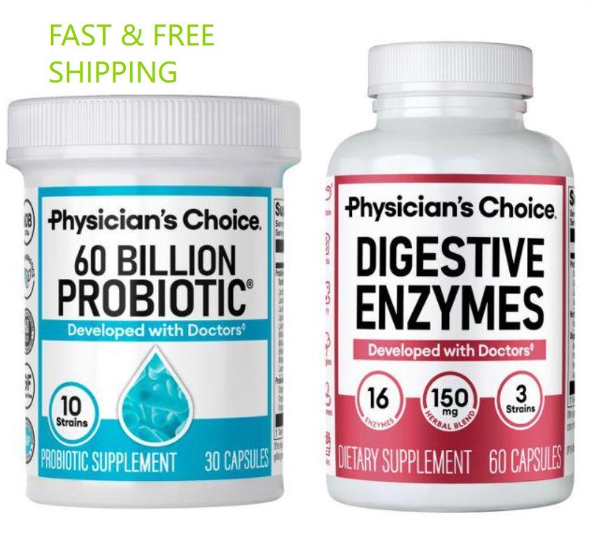 2 SETS–Physician’s Choice 60Billion Probiotic&Digestive Enzymes-DigestiveHealth