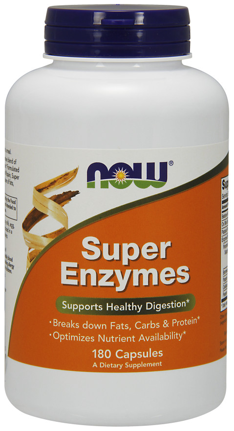 NOW Foods Super Enzymes Health Digestion Nutrient Availability 180 Caps 8/2024EX